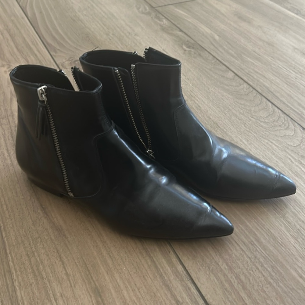 Isabel Marant black leather ankle boots.